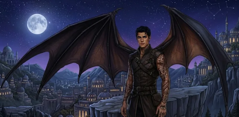 Portrait of Rhysand, High Lord of the Night Court.